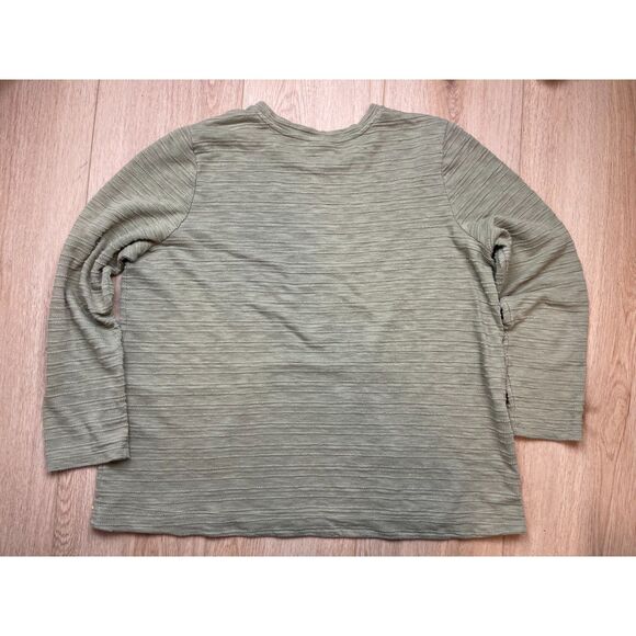 J.Jill Olive Green Textured Long Sleeve Tunic Top XL, Effortless & Comfortable - Picture 2 of 4